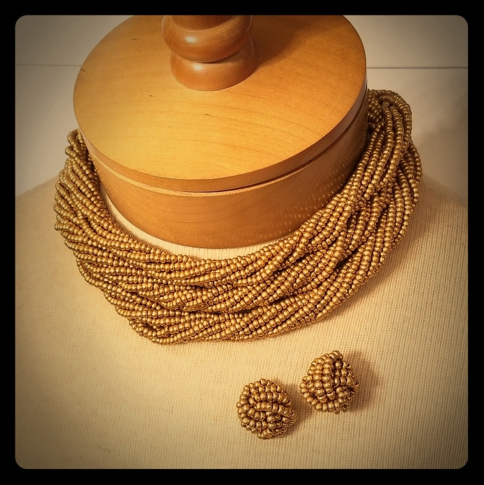 Fashion Gold Necklace & Earring Set